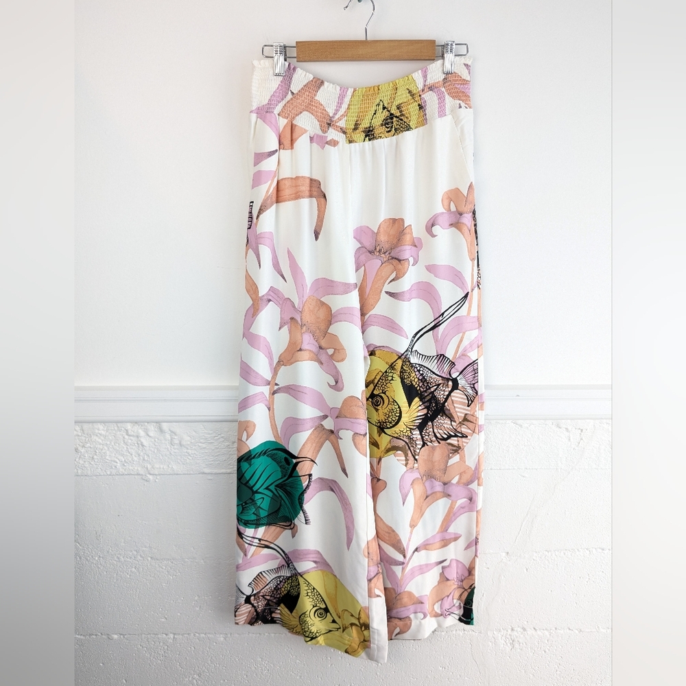 Anthropologie • Pia Binazzi x Maeve Graphic Floral Wide-Leg Pants - Picture 2 of 8